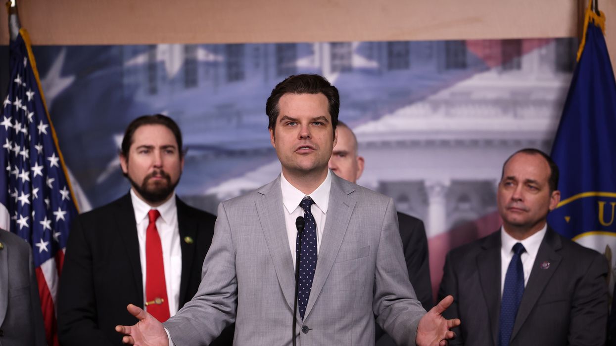 Rep. Matt Gaetz speaks at a press conference