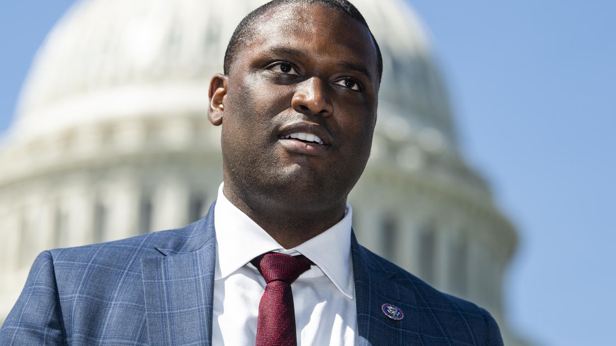Rep. Mondaire Jones (D-N.Y.) conducts a news conference