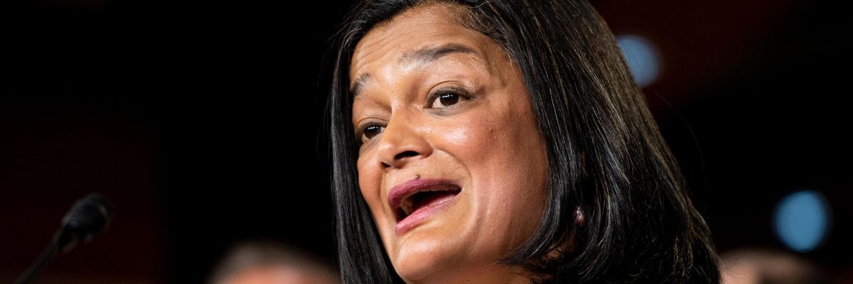 Rep. Pramila Jayapal (D-Wash.) participates in a news conference at the Capitol in Washington, D.C. on June 16, 2021. (Photo: Bill Clark/CQ-Roll Call, Inc. via Getty Images)