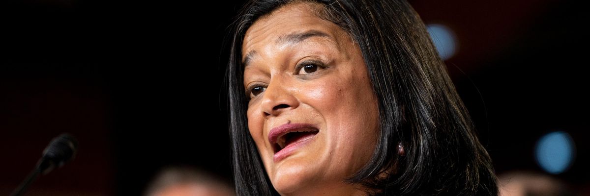 Rep. Pramila Jayapal (D-Wash.) participates in a news conference at the Capitol in Washington, D.C. on June 16, 2021. (Photo: Bill Clark/CQ-Roll Call, Inc. via Getty Images)