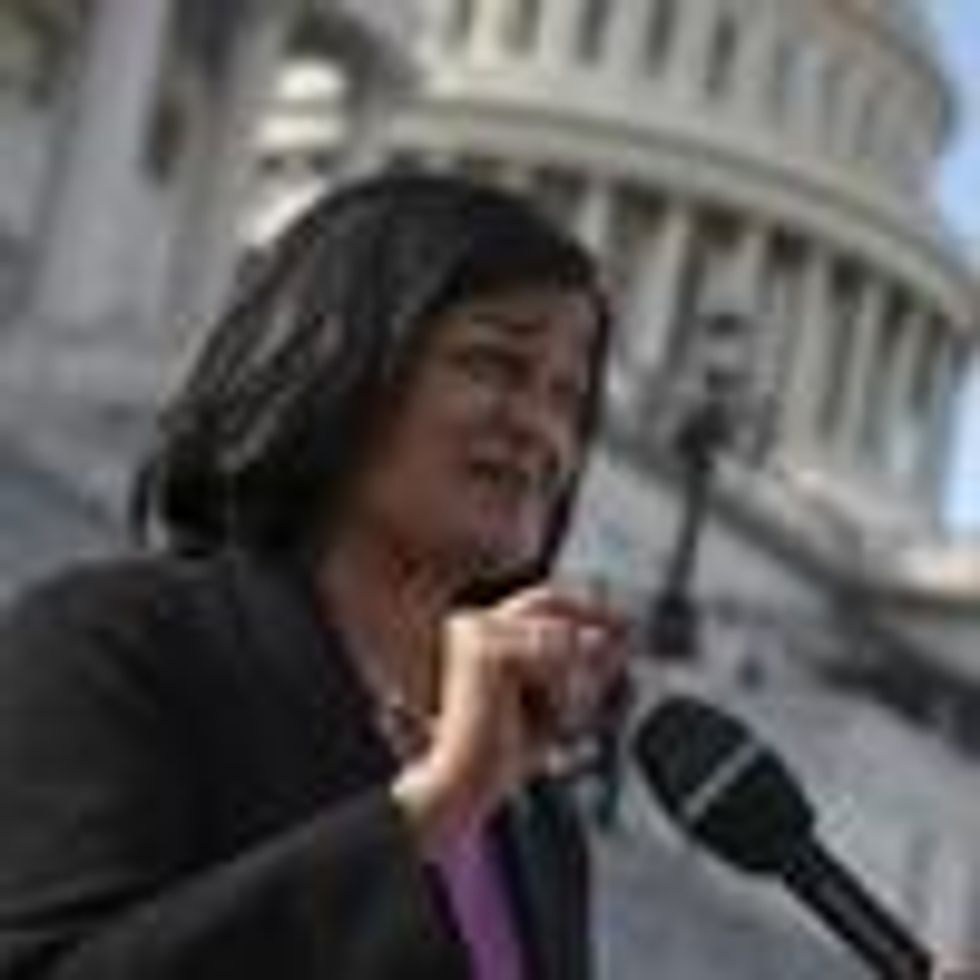 Rep. Pramila Jayapal (D-Wash.) speaks to reporters outside the U.S. Capitol on September 23, 2021 in Washington, D.C.