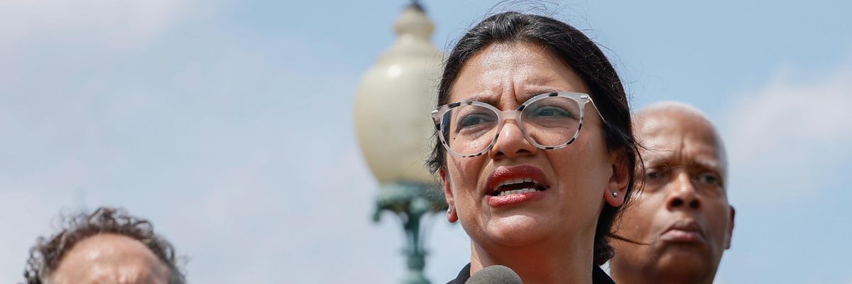 Rep. Rashida Tlaib (D-Mich.) speaks in Washington, D.C. on July 18, 2022.