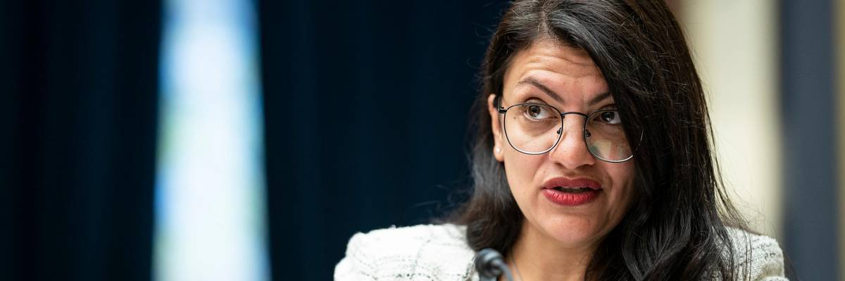Rep. Rashida Tlaib speaks at a hearing