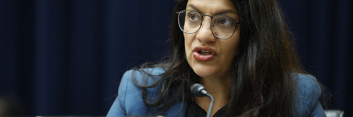 Rep. Rashida Tlaib speaks during a hearing