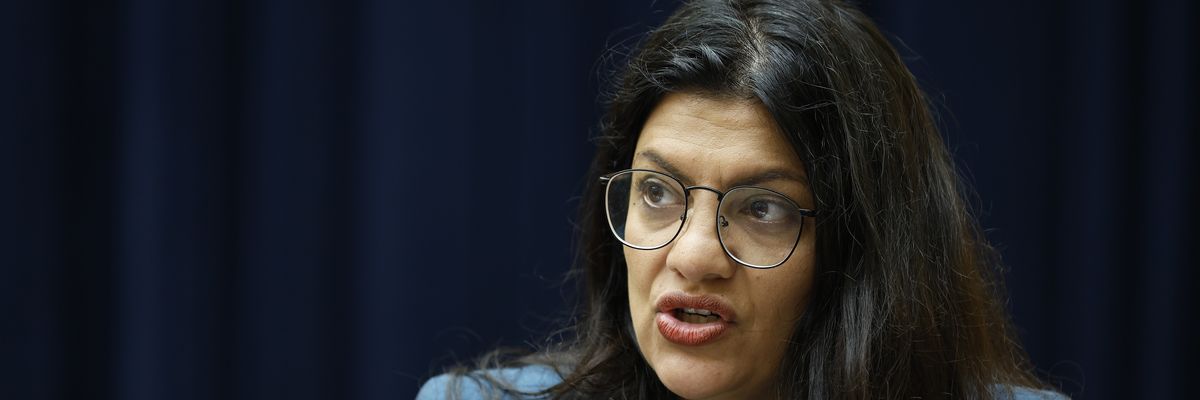 Rep. Rashida Tlaib speaks during a hearing