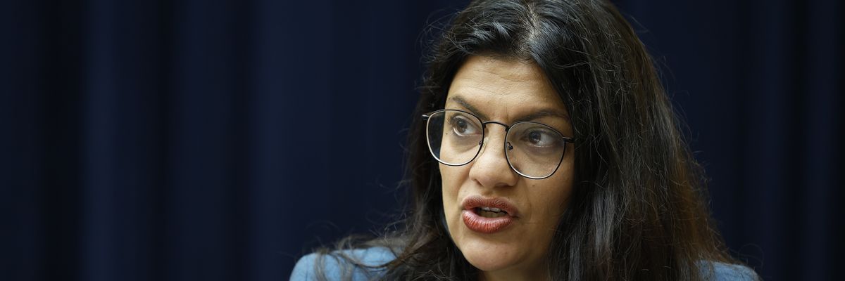 Rep. Rashida Tlaib speaks during a hearing