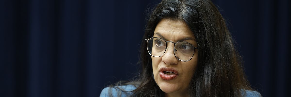 Rep. Rashida Tlaib speaks during a hearing