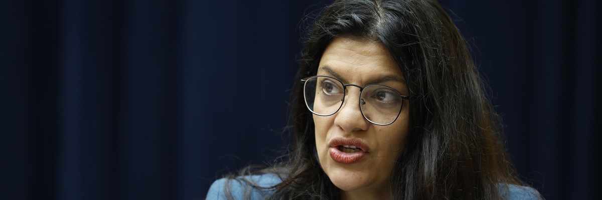 Rep. Rashida Tlaib speaks during a hearing