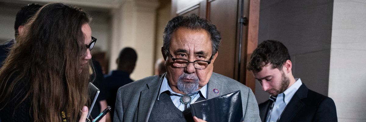 Rep. Raúl Grijalva is seen in Longworth Building on Capitol Hill