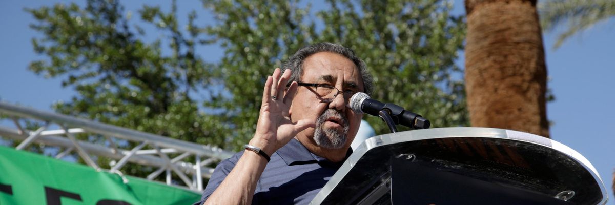 Rep. Raul Grijalva speaks at a rally