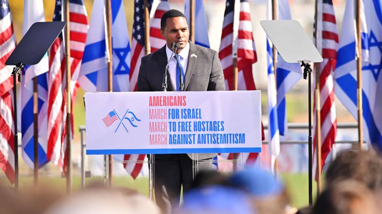Rep. Ritchie Torres speaks at a March for Israel rally