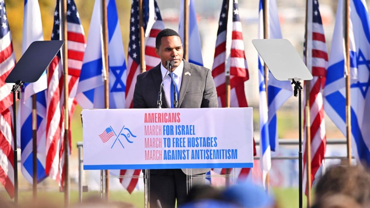 Rep. Ritchie Torres speaks at a March for Israel rally
