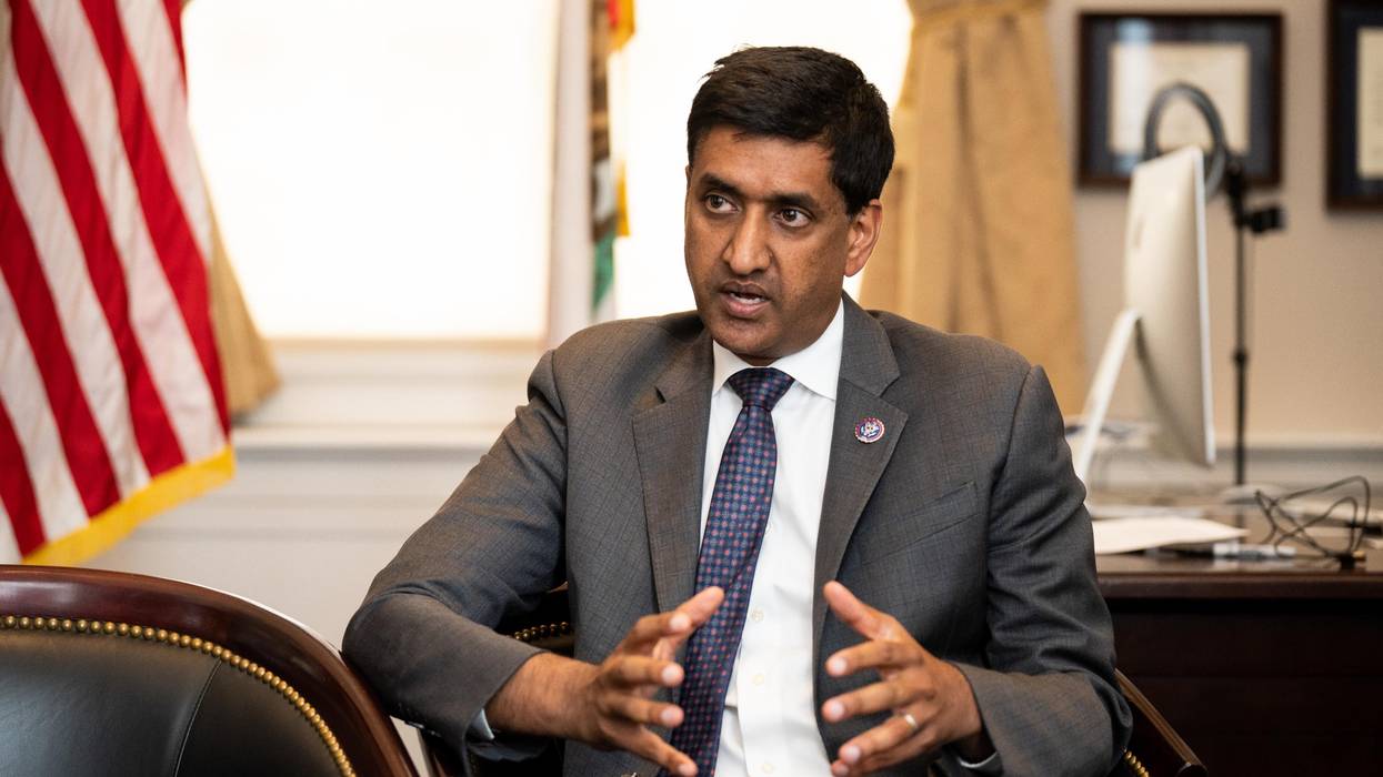 Rep. Ro Khanna (D-Calif.) speaks in his office
