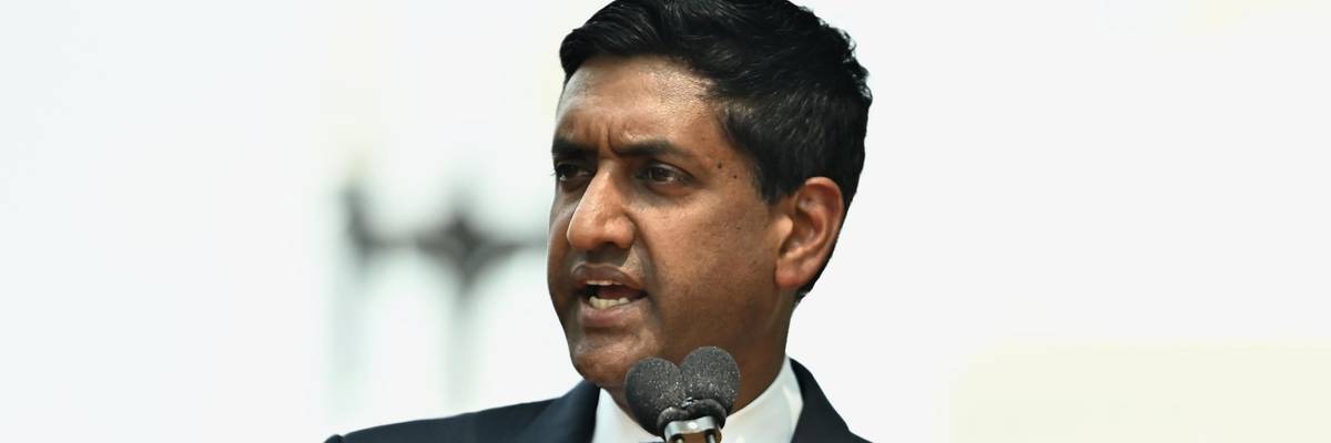 Rep. Ro Khanna speaks at a rally