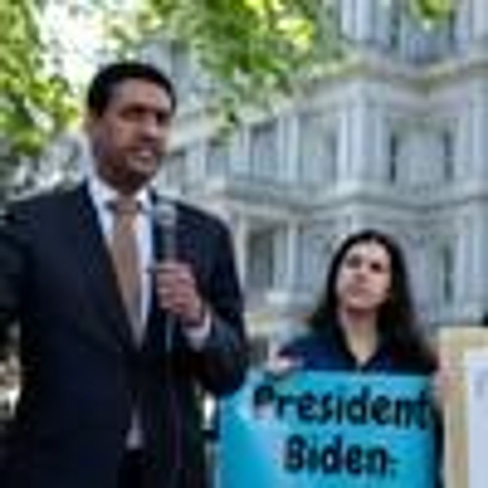 Rep. Ro Khanna speaks at a rally