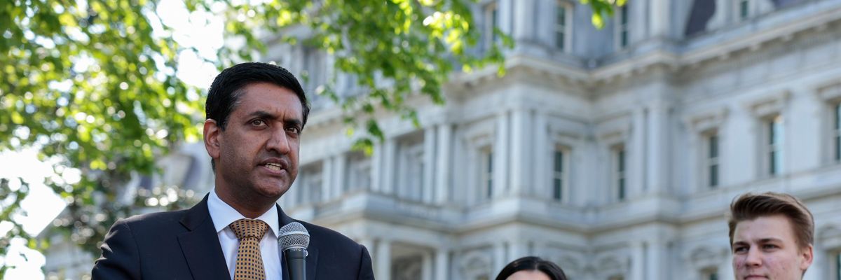 Rep. Ro Khanna speaks at a rally