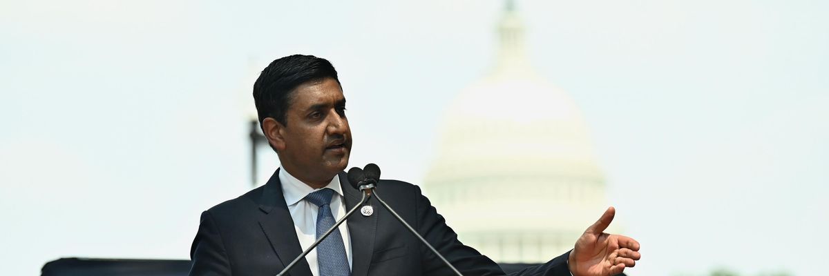 Rep. Ro Khanna speaks at a rally