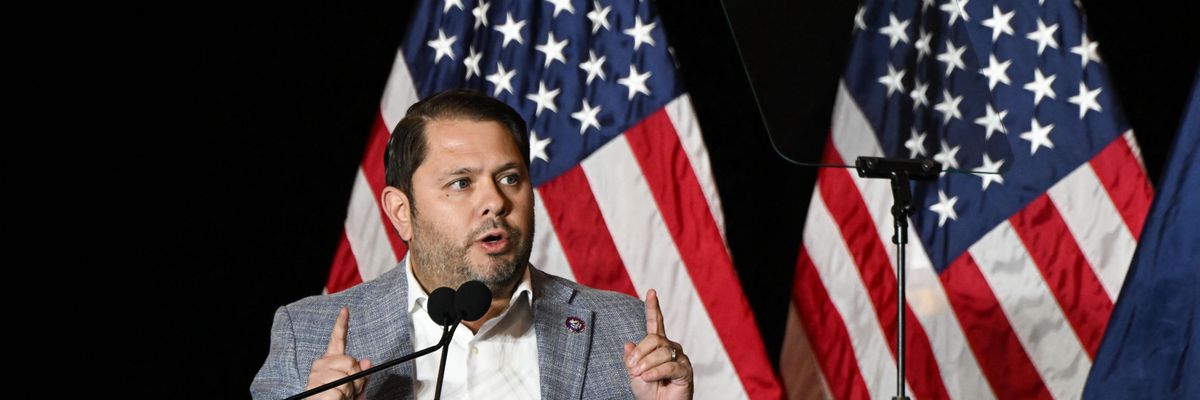 Rep. Ruben Gallego speaks during a campaign event