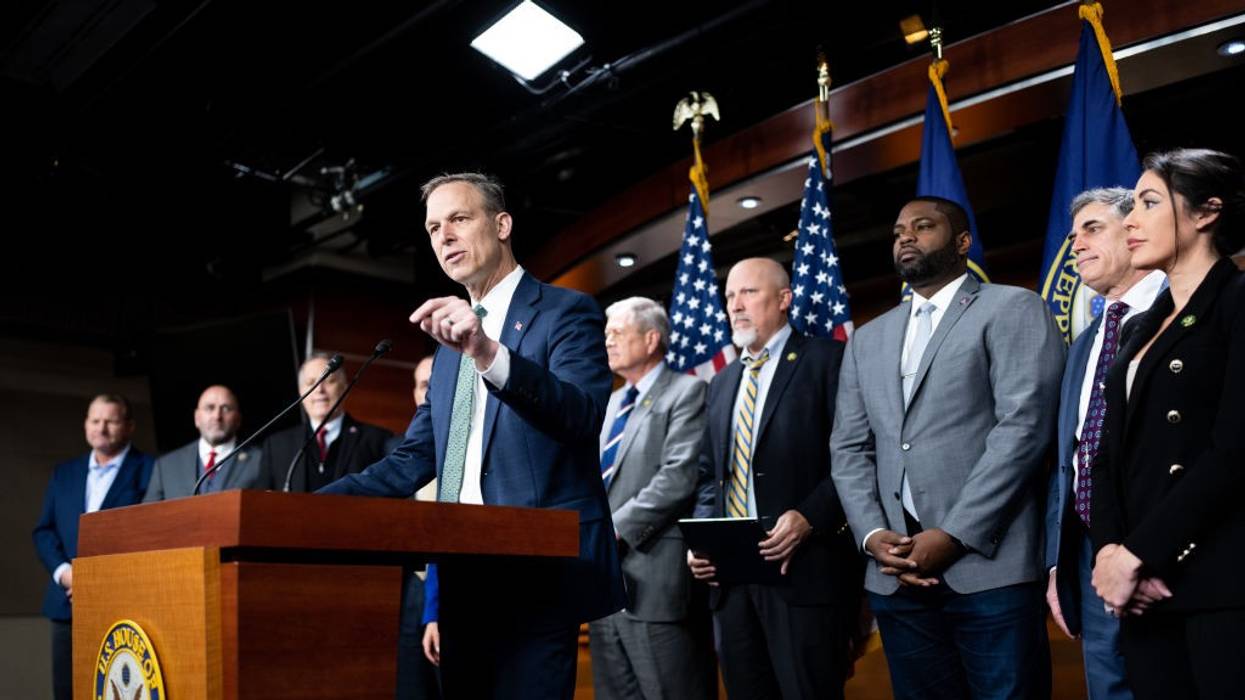 Rep. Scott Perry (R-Pa.), chair of the House Freedom Caucus, speaks during a press conference at the Capitol on March 10, 2023.