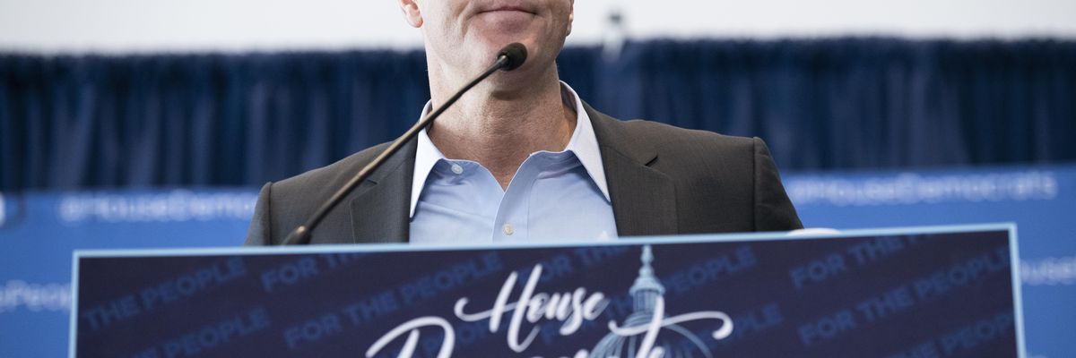 Rep. Sean Patrick Maloney (D-N.Y.) speaks with reporters in Philadelphia on March 10, 2022.