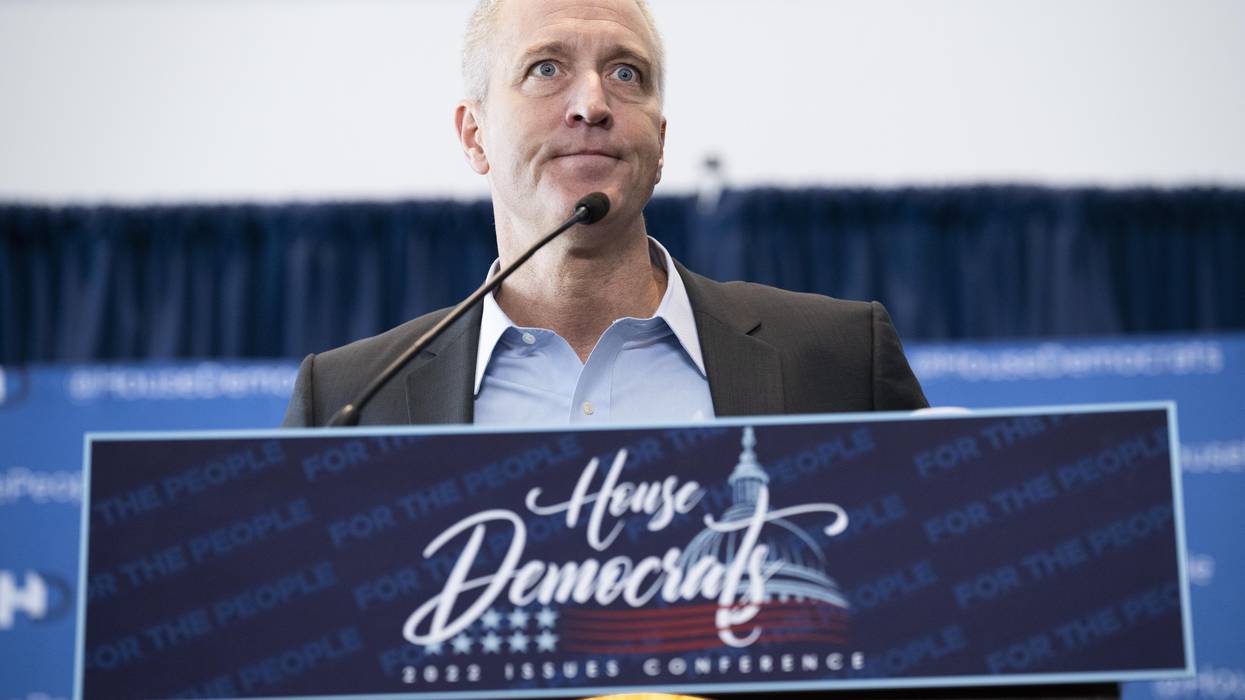 Rep. Sean Patrick Maloney (D-N.Y.) speaks with reporters in Philadelphia on March 10, 2022.