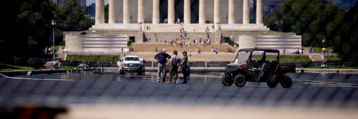 Repairs Continue On Troubled Reflecting Pool Renovation