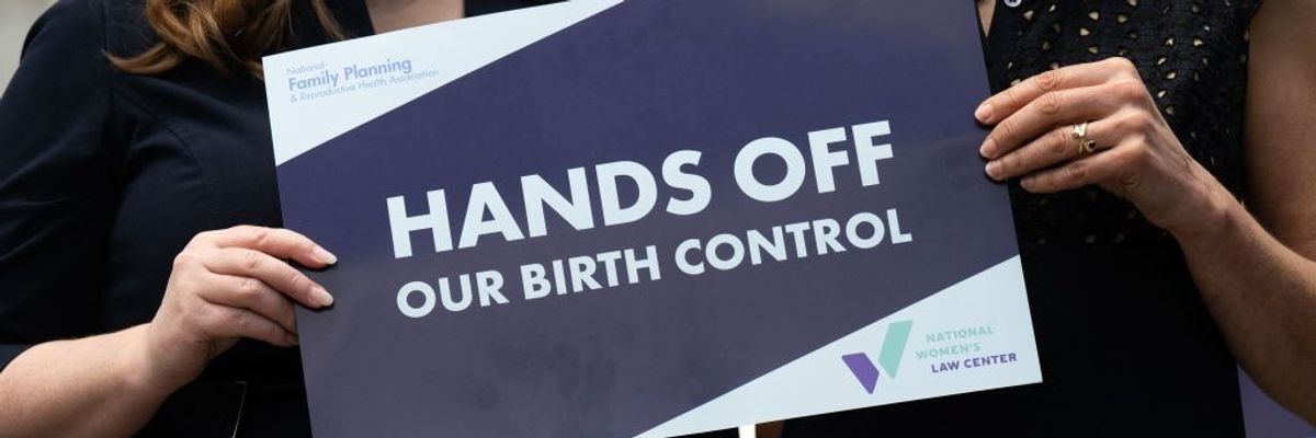 Reproductive rights advocates hold a news conference on the Right to Contraception Act