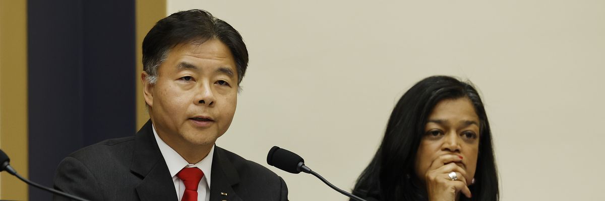 Reps. Ted Lieu and Pramila Jayapal attend a hearing