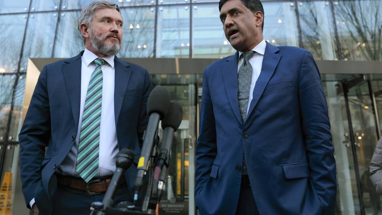 Reps. Thomas Massie and Ro Khanna speak at a press conference