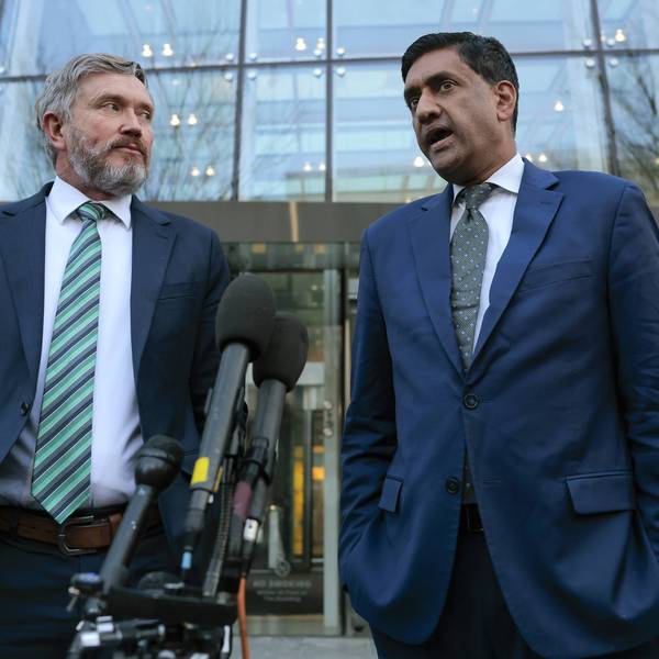 Reps. Thomas Massie and Ro Khanna speak at a press conference