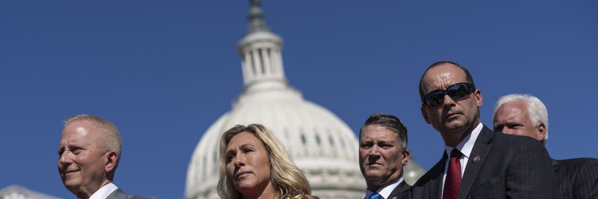 Republican lawmakers in front of US Capitol