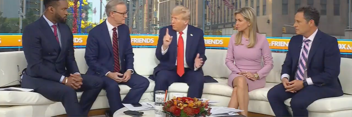 Republican presidential candidate Donald Trump appears on "Fox & Friends"