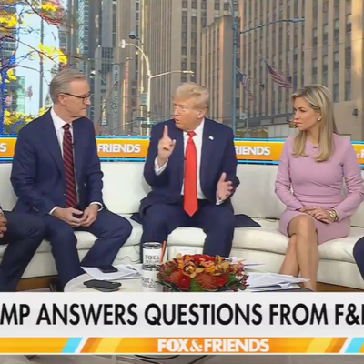 Republican presidential candidate Donald Trump appears on "Fox & Friends"