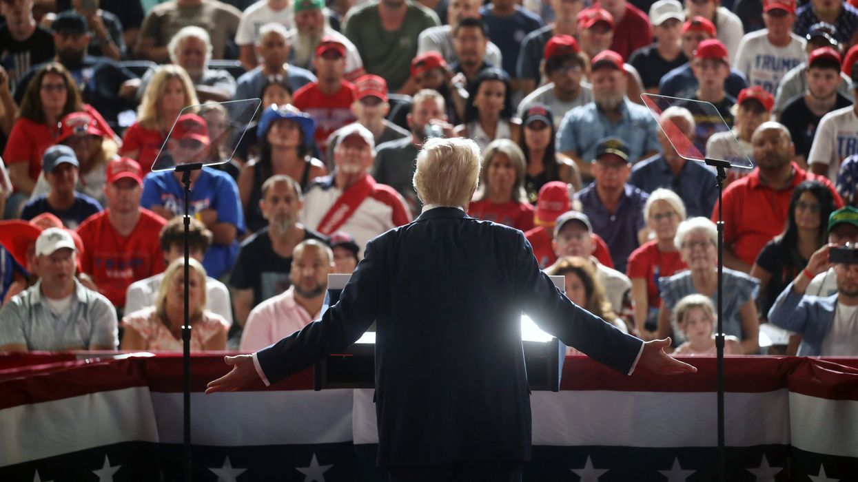 Republican presidential nominee and former U.S. President Donald Trump speaks at a rally