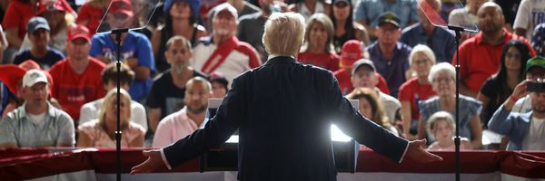 Republican presidential nominee and former U.S. President Donald Trump speaks at a rally