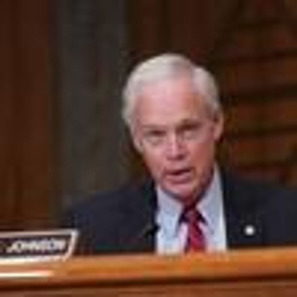 Republican Sen. Ron Johnson speaks during a Senate hearing.