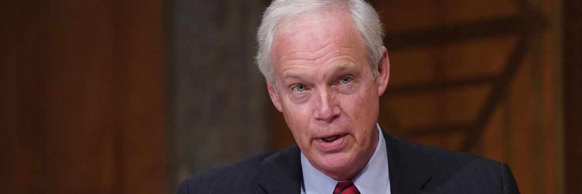 Republican Sen. Ron Johnson speaks during a Senate hearing.