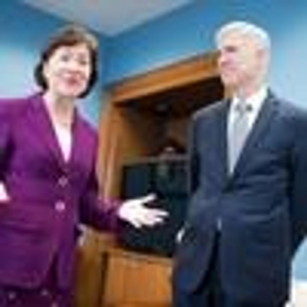 Republican Sen. Susan Collins meets with Justice Neil Gorsuch