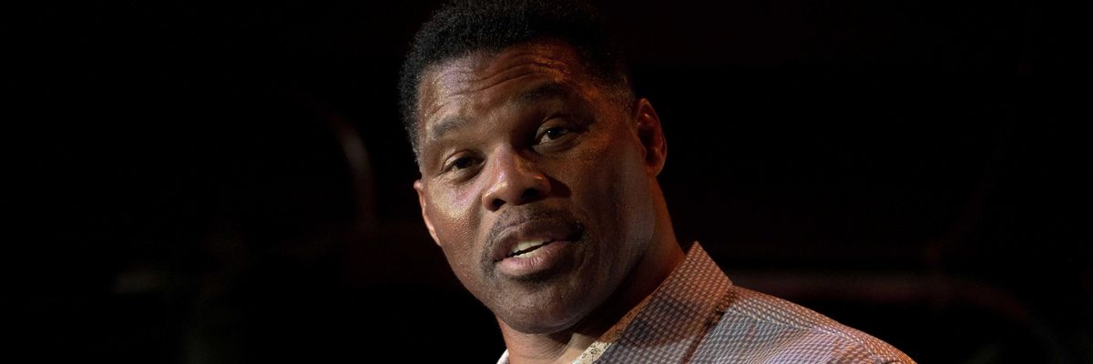Republican U.S. Senate candidate Herschel Walker speaks at an event
