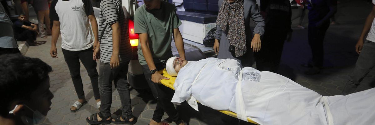 Rescue workers in Gaza