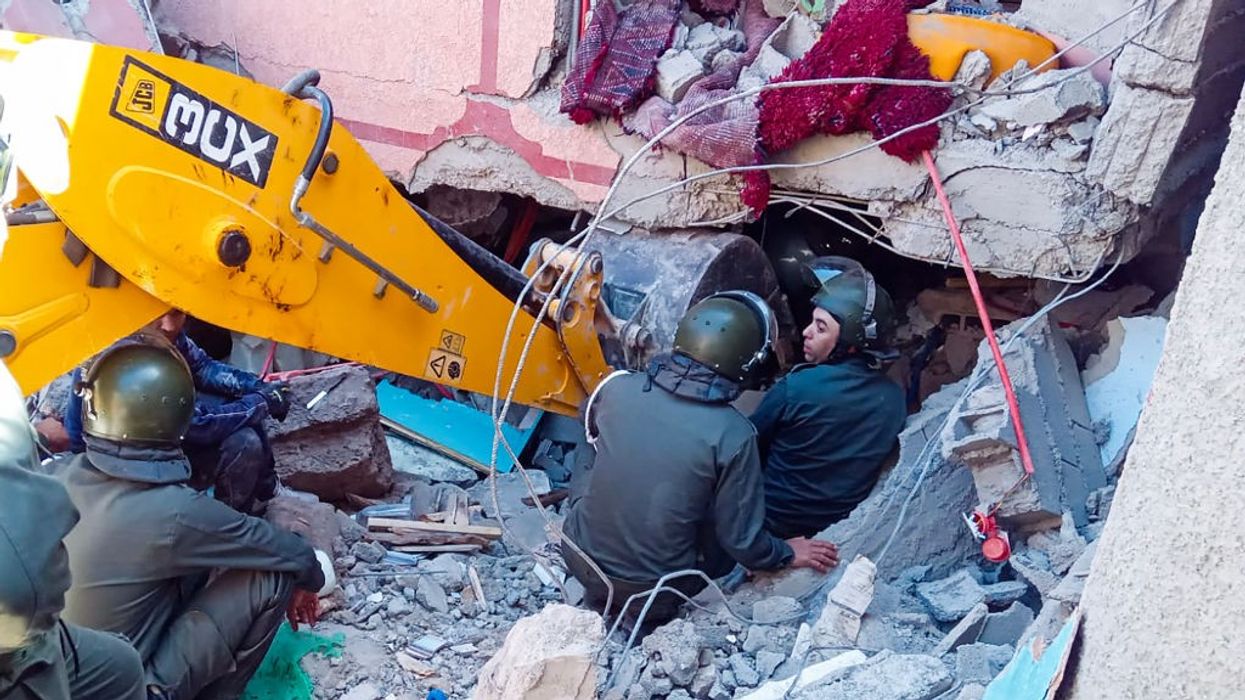 Rescue workers in Morocco searching for earthquake survivors