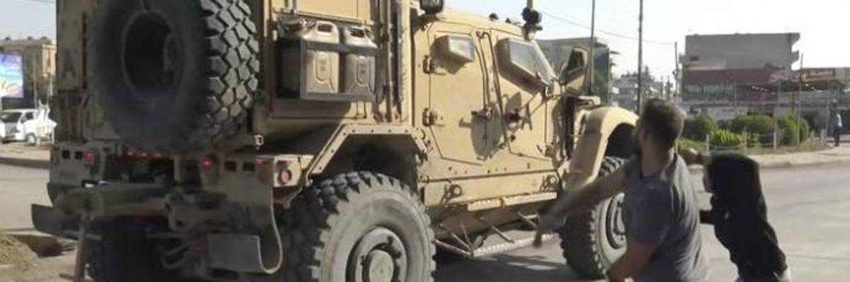 'Go Home America. After You Made Our Sons Die': Outraged Syrian Kurds Throw Dirt and Rotten Food at Fleeing US Troops