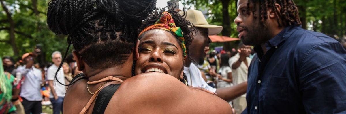Revelers Gather To Celebrate Juneteenth At Brooklyn's Fort Greene Park