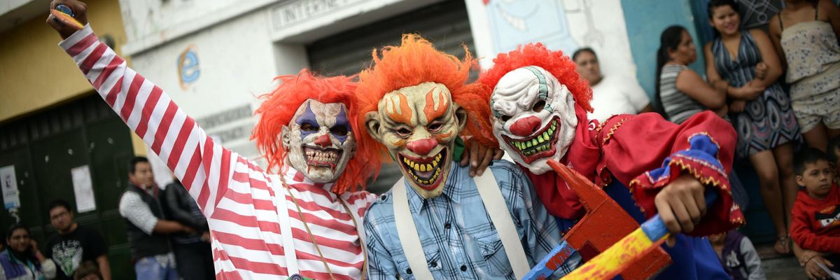 Revellers celebrate the traditional "Convite de Fieros" festival - Invitation to the Wild - as part of All Saints' Day in Guatemala