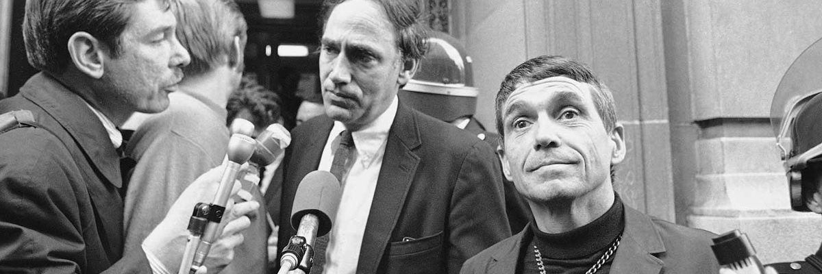 Reverend Daniel Berrigan and lawyer William M. Kunstler