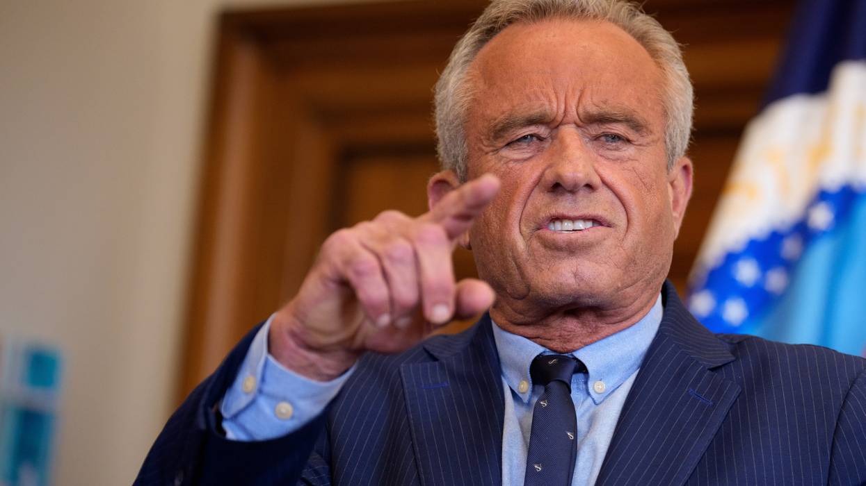 RFK Jr. points at the camera.