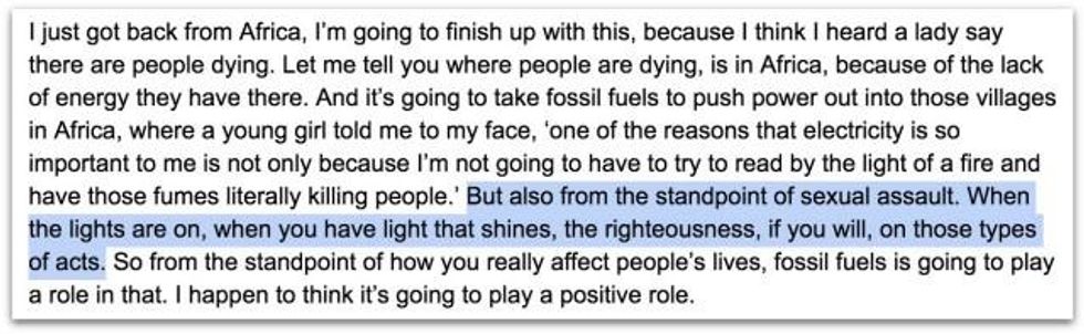 Rick Perry statement