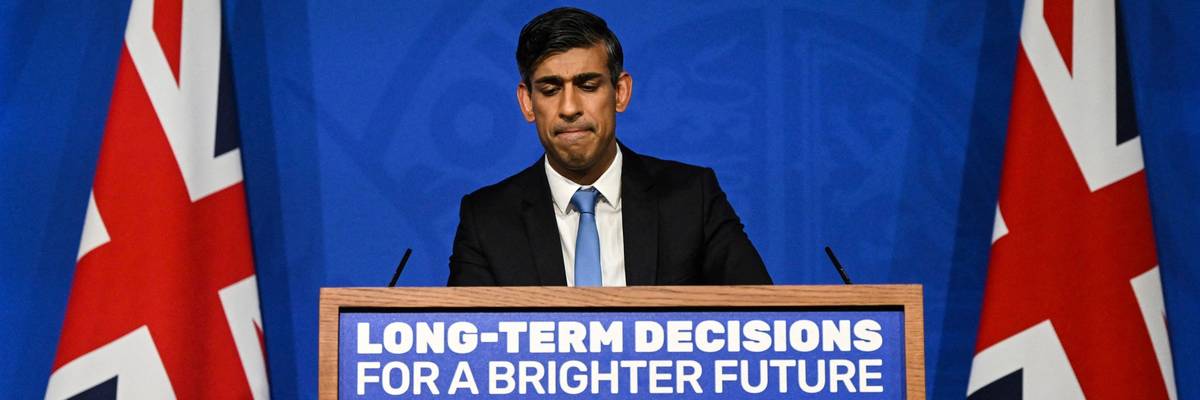 Rishi Sunak speaks on his government's climate rollback