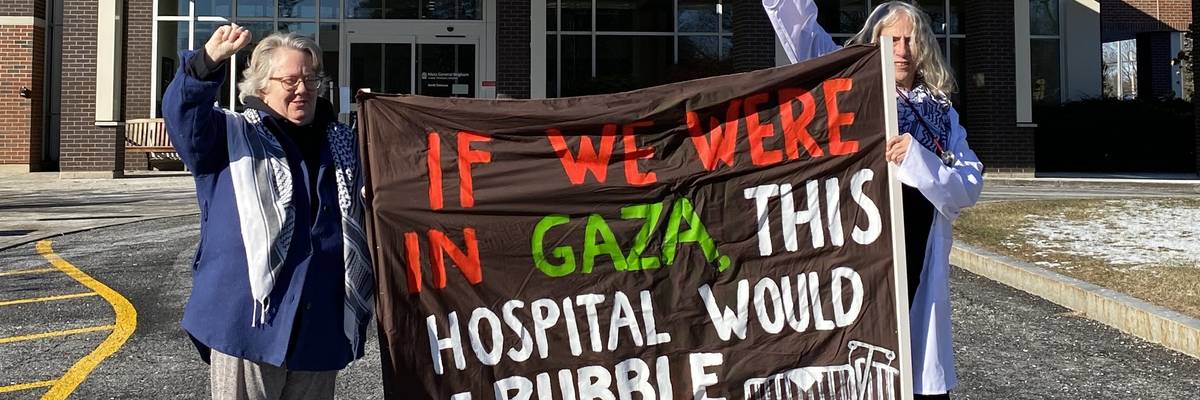 River Valley for Gaza Healthcare hospital protest.