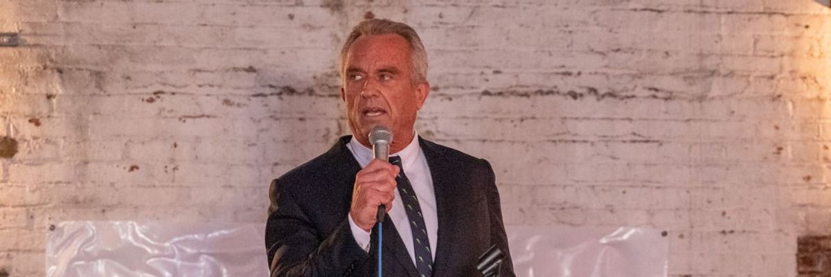 Robert F. Kennedy Jr. holds a campaign event.